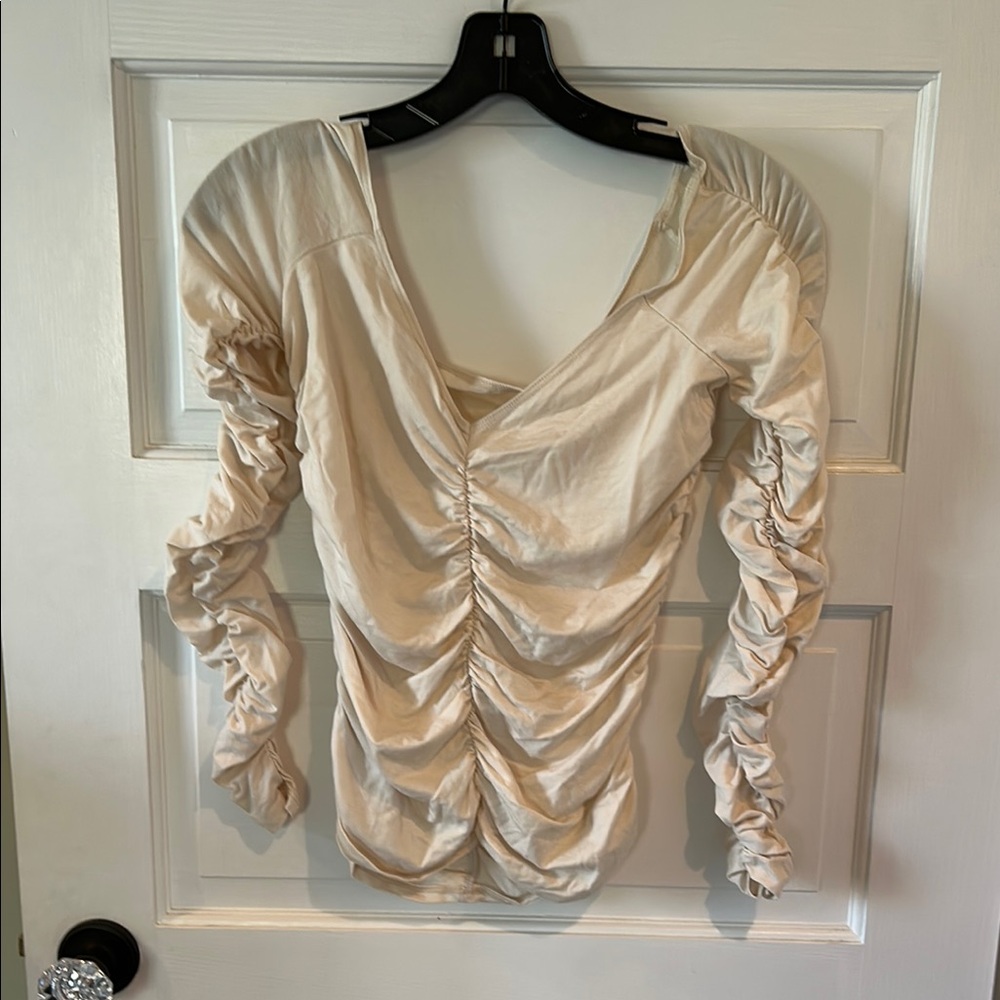 Reformation Elegant Cream Ruched Women's Top